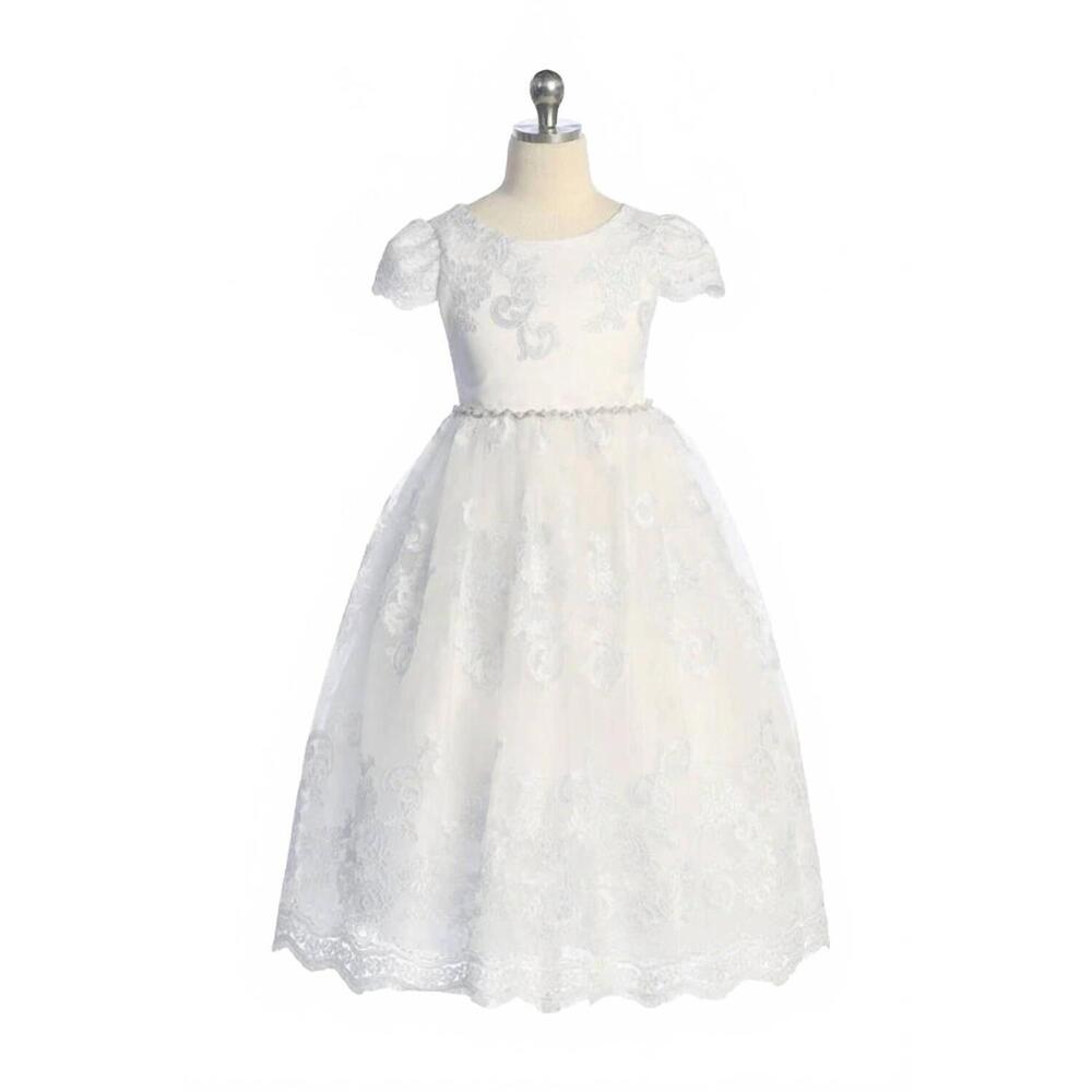 NEW KID'S DREAM girl's st. bernadette dress in white